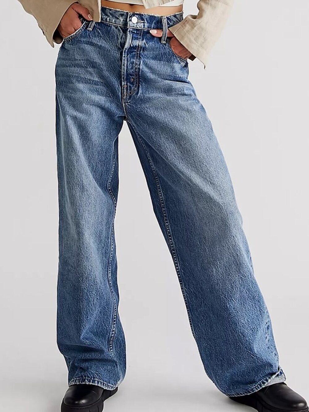 MOTHER High Waist Spinner Skimp Wide Leg Jeans size 24
